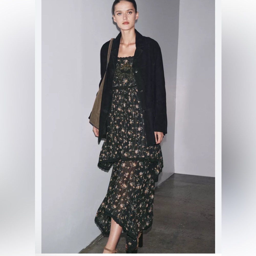 ZARA Woman Collection Floral Print Dress - Picture 2 of 9